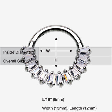 Detail View 1 of Brilliant Baguette Sparkles Array Seamless Clicker Hoop Ring